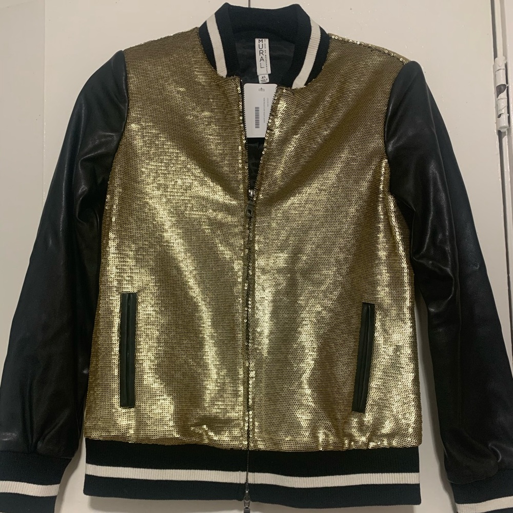 Gold Sequin Varsity/Bomber Jacket